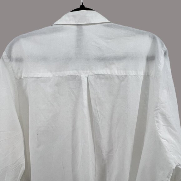 🤍 White Eyelet Blouse Coastal Grandma Minimalist 100% Cotton 3X - Picture 4 of 11